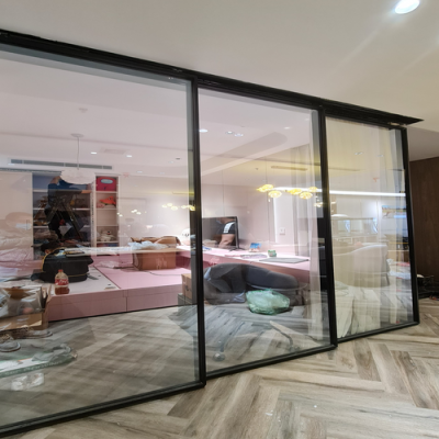 Cửa lùa 3 cánh về 1 phía không ray dưới