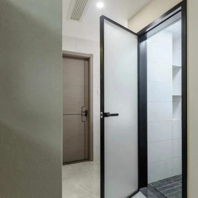 Cửa đi mở quay 1 cánh hệ nhôm siêu mỏng Slim cao cấp