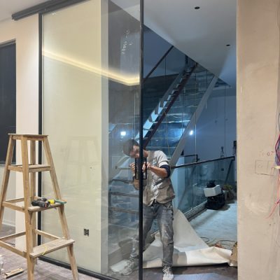 Cửa Slim lùa 1 cánh không ray dưới